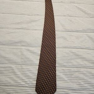 Brooks Brothers Geometric Pattern Tie - Navy and Gold